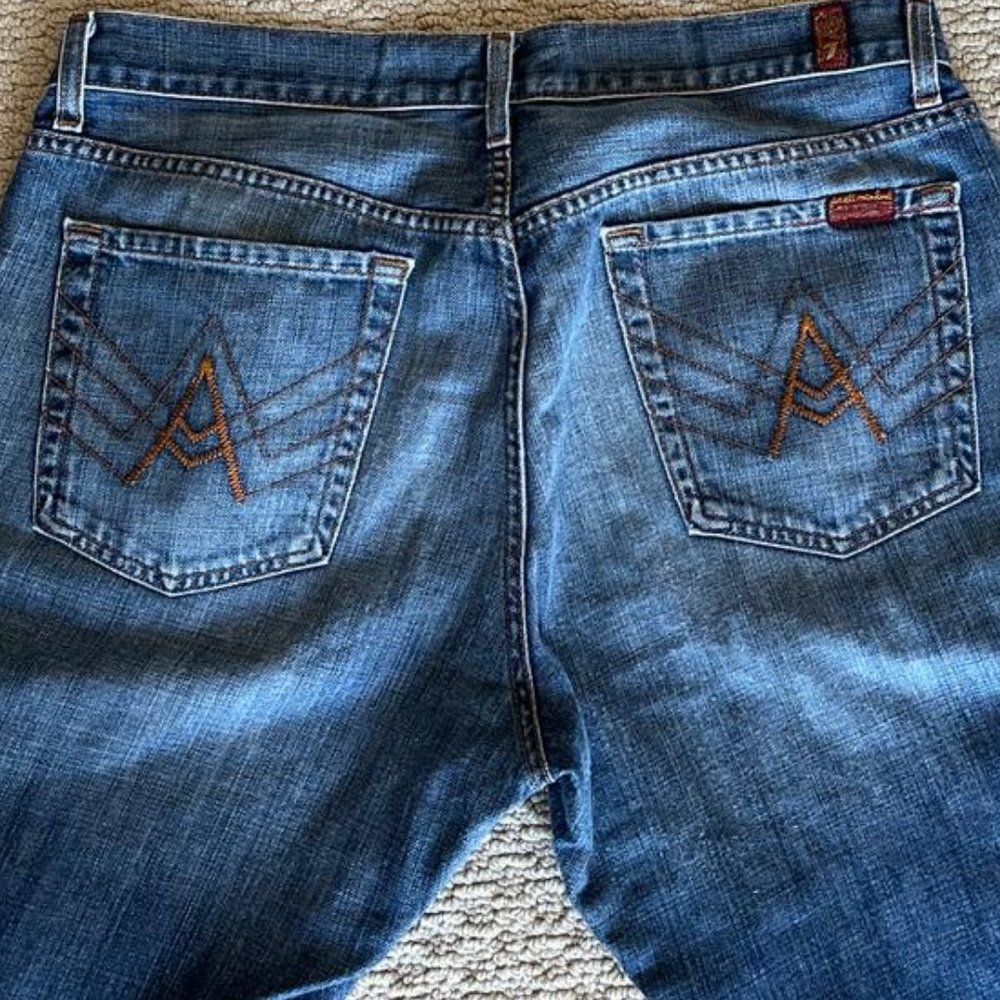 7 For All Mankind Blue Relaxed Men Jeans